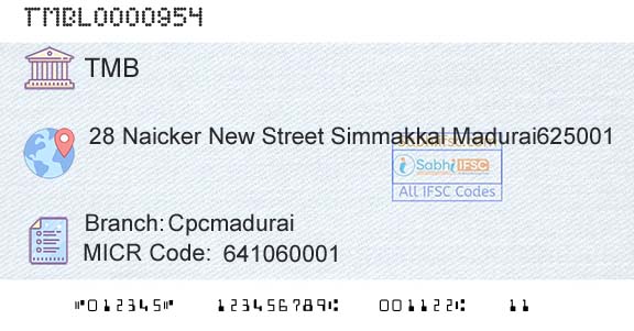 Tamilnad Mercantile Bank Limited CpcmaduraiBranch 