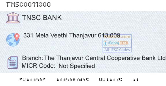 The Tamil Nadu State Apex Cooperative Bank The Thanjavur Central Cooperative Bank Ltd Branch 