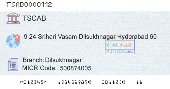 Telangana State Coop Apex Bank DilsukhnagarBranch 