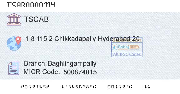 Telangana State Coop Apex Bank BaghlingampallyBranch 