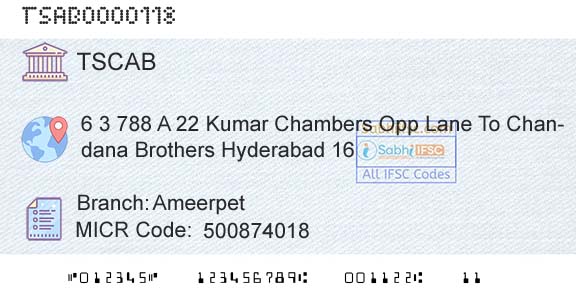 Telangana State Coop Apex Bank AmeerpetBranch 
