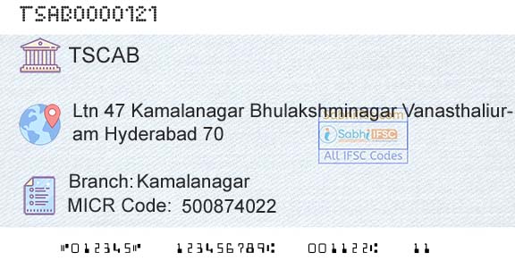 Telangana State Coop Apex Bank KamalanagarBranch 