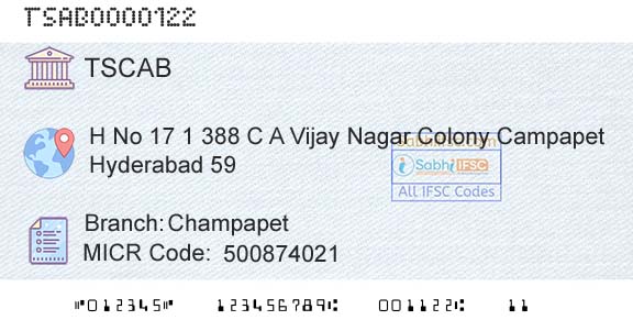Telangana State Coop Apex Bank ChampapetBranch 