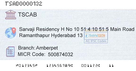 Telangana State Coop Apex Bank AmberpetBranch 
