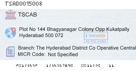 Telangana State Coop Apex Bank The Hyderabad District Co Operative Central Bank LBranch 