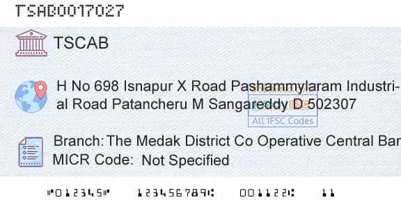 Telangana State Coop Apex Bank The Medak District Co Operative Central Bank Ltd IBranch 