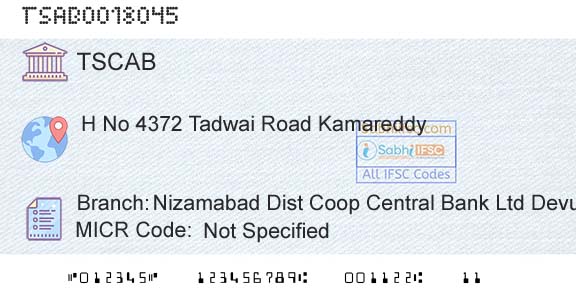 Telangana State Coop Apex Bank Nizamabad Dist Coop Central Bank Ltd DevunipallyBranch 