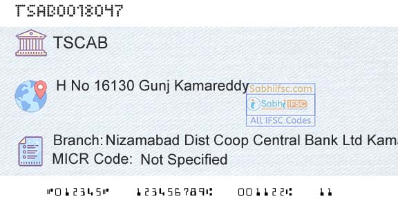 Telangana State Coop Apex Bank Nizamabad Dist Coop Central Bank Ltd Kamareddy GunBranch 