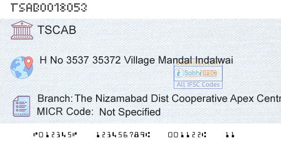 Telangana State Coop Apex Bank The Nizamabad Dist Cooperative Apex Central Bank LBranch 