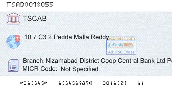 Telangana State Coop Apex Bank Nizamabad District Coop Central Bank Ltd Pedda MalBranch 