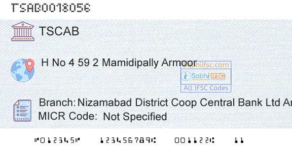 Telangana State Coop Apex Bank Nizamabad District Coop Central Bank Ltd ArmoorBranch 