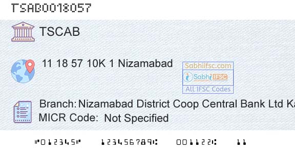 Telangana State Coop Apex Bank Nizamabad District Coop Central Bank Ltd KanteshwaBranch 