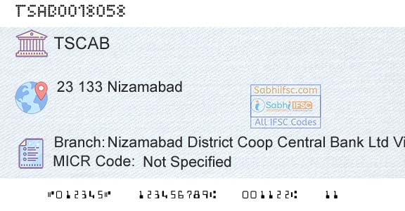 Telangana State Coop Apex Bank Nizamabad District Coop Central Bank Ltd Vinayak NBranch 