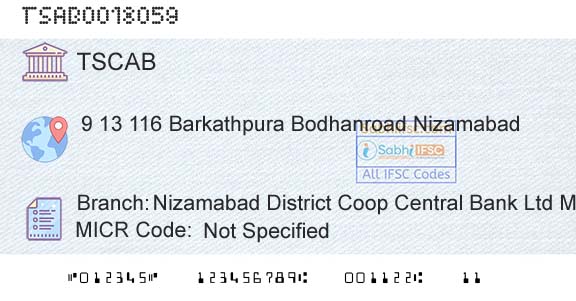 Telangana State Coop Apex Bank Nizamabad District Coop Central Bank Ltd MalapallyBranch 