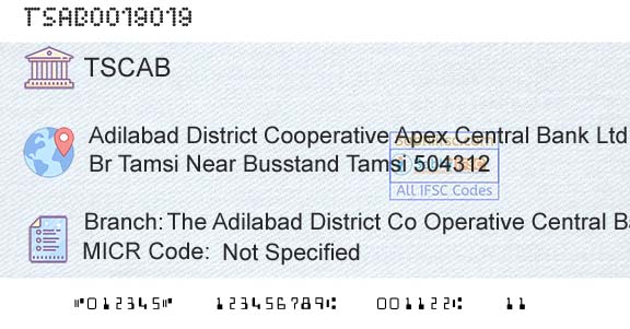 Telangana State Coop Apex Bank The Adilabad District Co Operative Central Bank LtBranch 