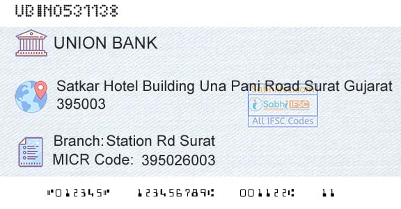 Union Bank Of India Station Rd SuratBranch 