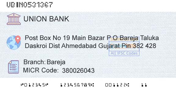 Union Bank Of India BarejaBranch 