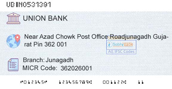 Union Bank Of India JunagadhBranch 