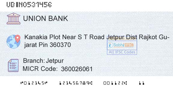 Union Bank Of India JetpurBranch 