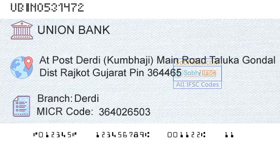 Union Bank Of India DerdiBranch 