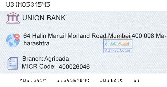 Union Bank Of India AgripadaBranch 