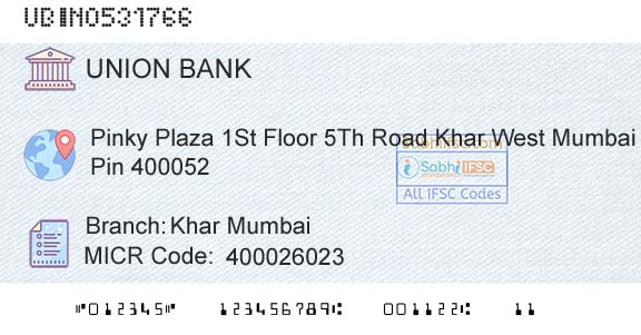 Union Bank Of India Khar MumbaiBranch 