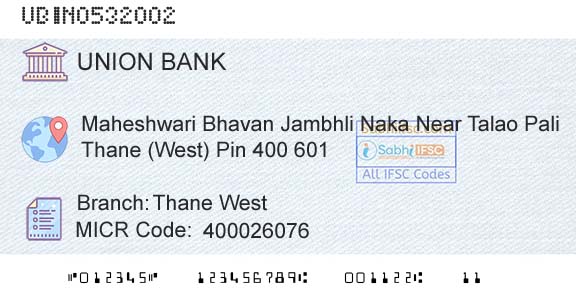 Union Bank Of India Thane West Branch 