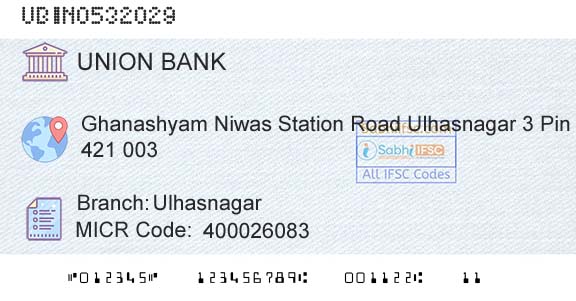 Union Bank Of India UlhasnagarBranch 