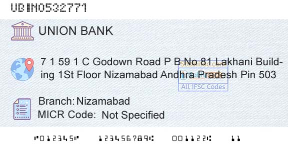 Union Bank Of India NizamabadBranch 