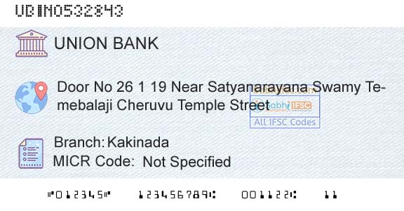 Union Bank Of India KakinadaBranch 