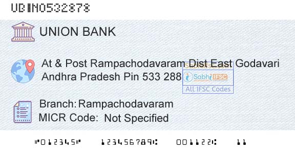 Union Bank Of India RampachodavaramBranch 