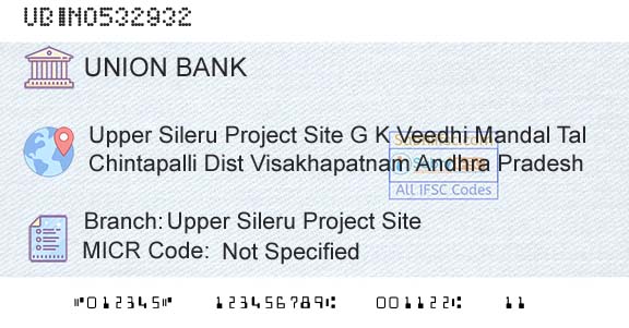 Union Bank Of India Upper Sileru Project SiteBranch 