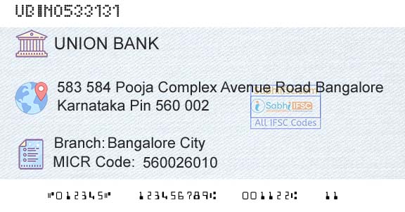Union Bank Of India Bangalore CityBranch 