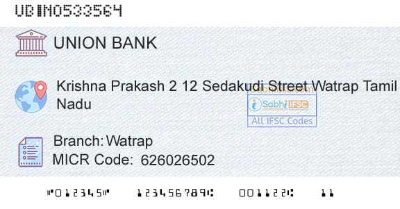 Union Bank Of India WatrapBranch 