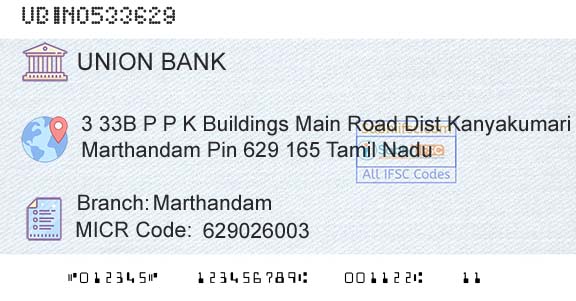 Union Bank Of India MarthandamBranch 