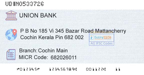 Union Bank Of India Cochin MainBranch 
