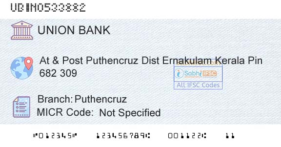 Union Bank Of India PuthencruzBranch 