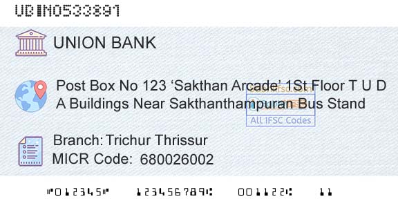 Union Bank Of India Trichur Thrissur Branch 