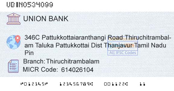 Union Bank Of India ThiruchitrambalamBranch 