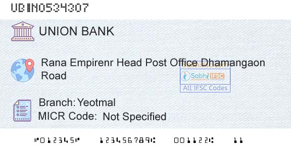 Union Bank Of India YeotmalBranch 