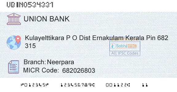 Union Bank Of India NeerparaBranch 