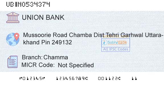 Union Bank Of India ChammaBranch 