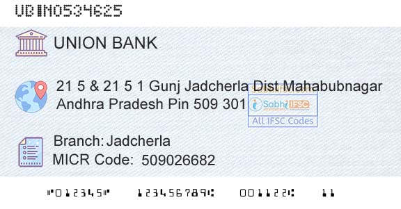 Union Bank Of India JadcherlaBranch 