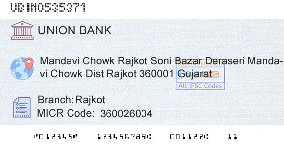 Union Bank Of India RajkotBranch 