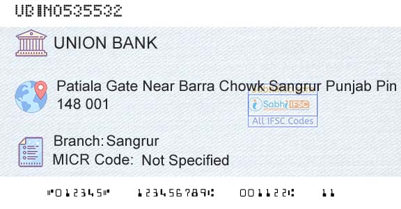 Union Bank Of India SangrurBranch 