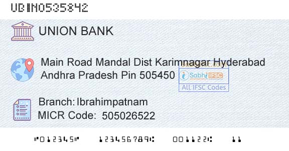 Union Bank Of India IbrahimpatnamBranch 