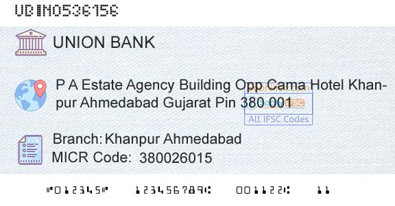 Union Bank Of India Khanpur AhmedabadBranch 