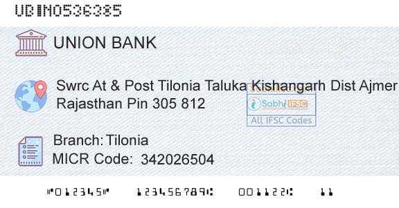 Union Bank Of India TiloniaBranch 