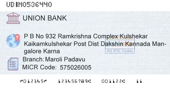 Union Bank Of India Maroli PadavuBranch 