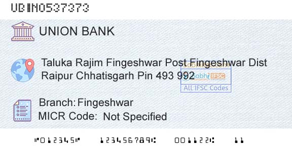 Union Bank Of India FingeshwarBranch 